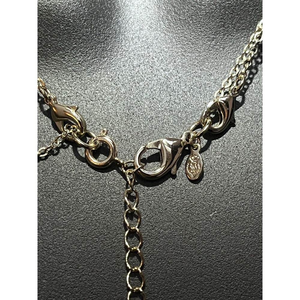 Premier Designs Layered Pendant Necklace | Silver Tone Cable Chain | White - Picture 3 of 7